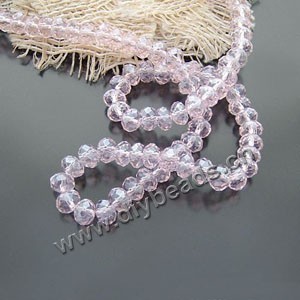 bead,glass,pink,4x6mm hand-faceted rondelle, approximately 100ps/strand