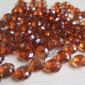 Bead, acrylic,brown, 8mm faceted rondelle. Sold per 200-gram pkg, approximately 1140 beads.