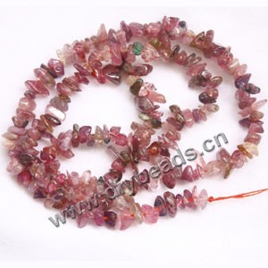 Bead, pink tourmaline (natural), small chip. Sold per 16-inch strand