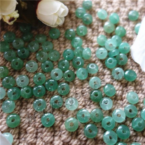 Bead,green color,aventurine (natural),8mm wheel spacer beads. Sold per pkg 50pcs