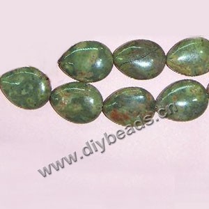 Bead, autumn jasper (natural), 30x22mm teardrop, Sold per pkg of five 15-inch strand