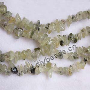 Bead, green garnet (natural), small chip .Sold per 32-inch strand