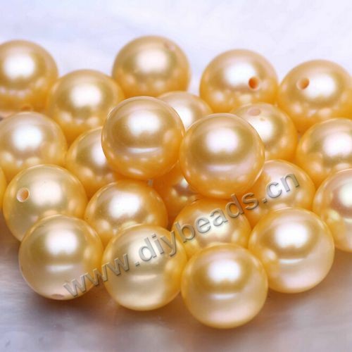 Pearl,akoya saltwater(natural),gold,7.5-8mm round,loose beads, Sold per package of 1pcs