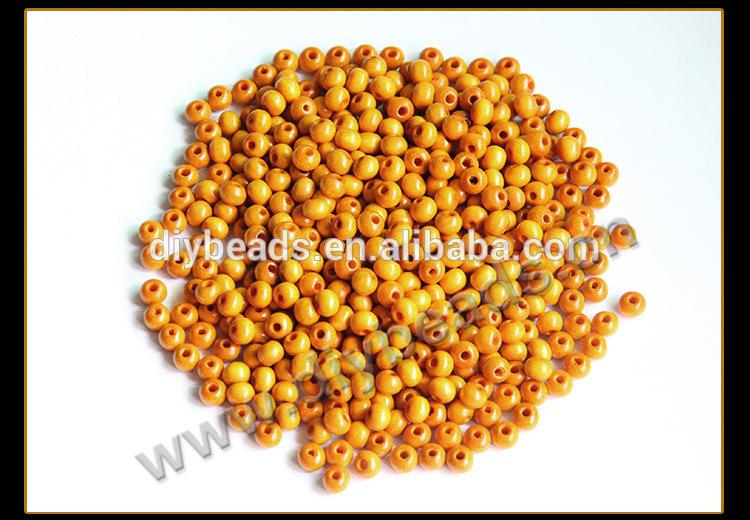 wholesale 7x8mm small yellow wood round loose beads for jewelry making