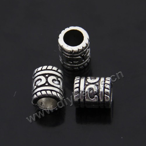 Bead, big-hole beads,zinc alloy,silver, 7*9mm, 5mm hole. Sold per pkg of 500pcs.