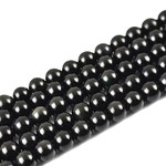 Bead, black obsidian (natural), 14mm round, A grade. Sold per 16-inch strand
