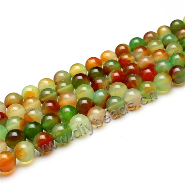 Bead,natural agate,peacock ,smooth 8mm round, Sold per one strand.