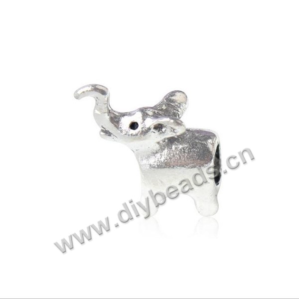 Bead,big-hole beads,zinc alloy,elephant shape,15*15mm,Sold per pkg of 100pcs