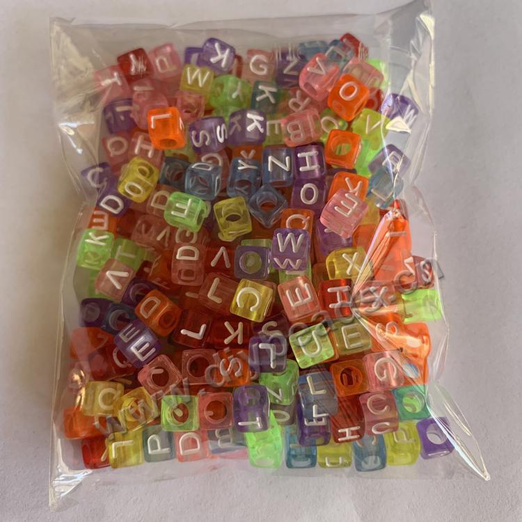 White letters on transparent colorful 