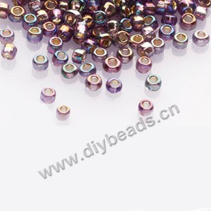 #11 seed beads,glass,purple,silver-lined rainbow,square hole.sold per pkg of 40g,  approximately 3200ps.