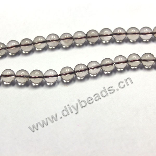 Bead, smoky quartz (heated/irradiated), 8mm round. Sold per 16-inch strand