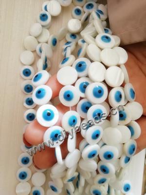 shell evil eye round beads