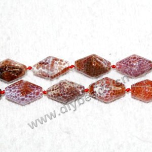 Bead, red fire crackle agate (D/H), 10x14mm double cone. Sold per 16-inch strand.