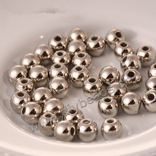 Beads, acrylic loose  beads ,  white K color, 12MM round . Sold per pkg of 500grams