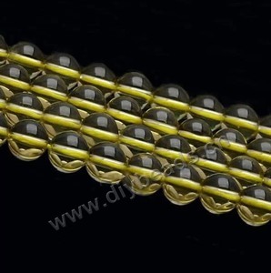 Bead, Citrine (Dyed), 6mm round, Sold per 15-inch strand