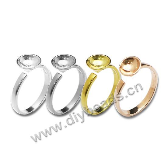 Hot sale 925 sterling silver ring accessories 10mm women ring base can be inlaid with amber beeswax gem beads for DIY 