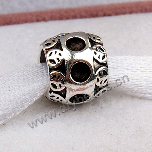 alloy Bead,silver plated,12x11mm rondelle,4.5mm hole,Sold per pkg of 50 pieces.