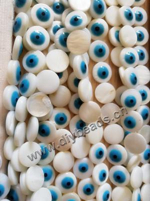 shell evil eye round beads