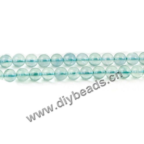 Bead, blue fluorite (natural), 6mm round. Sold per 15-inch strand,approximately 62 beads .