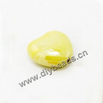 bead,porcelain, yellow,25*27mm double-sided heart, 3mm hole, sold per pkg of 3 bags (10pcs/bag).