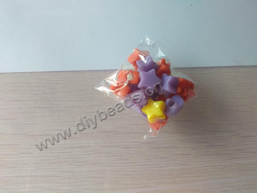 12mm colorful star shape acrylic beads