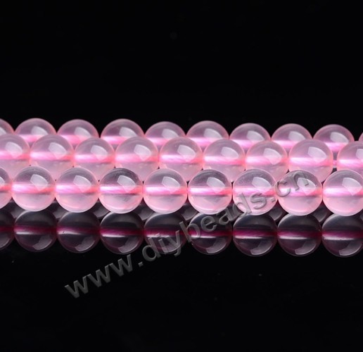 Bead, rose quartz (natural), 6mm round, A grade.Sold per 15-inch strand