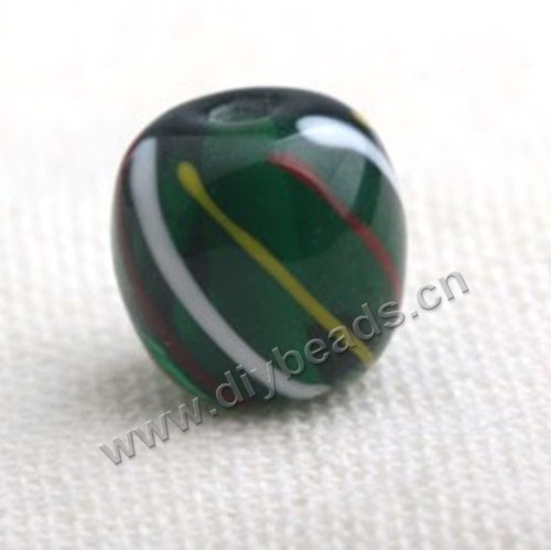 Bead,Japan lampworked glass,green, 15X15mm round.mini order 100pc 