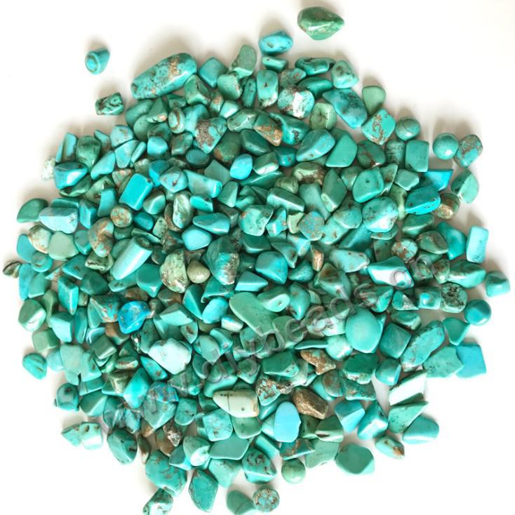 Bead Chips, turquoise chips without hole, 5-8mm and 8-12mm. Sold per pkg of 5kgs