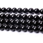 Bead, black obsidian (natural), 16mm round, A grade. Sold per 16-inch strand
