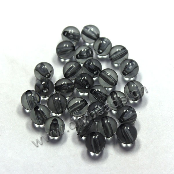 Bead, acrylic, lucid black, 10mm round. Sold per pkg of 100ps