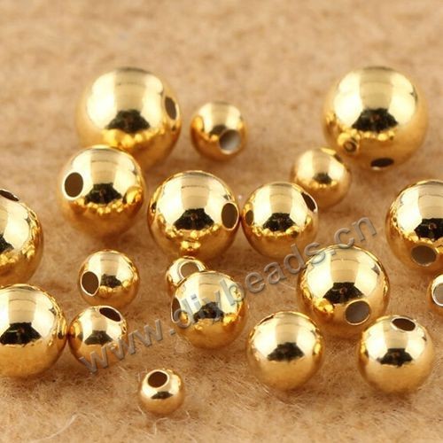 Bead,925 silver,24k gold filled,round,4mm with 1.4mm hole,Sold per pkg of 20 pieces.