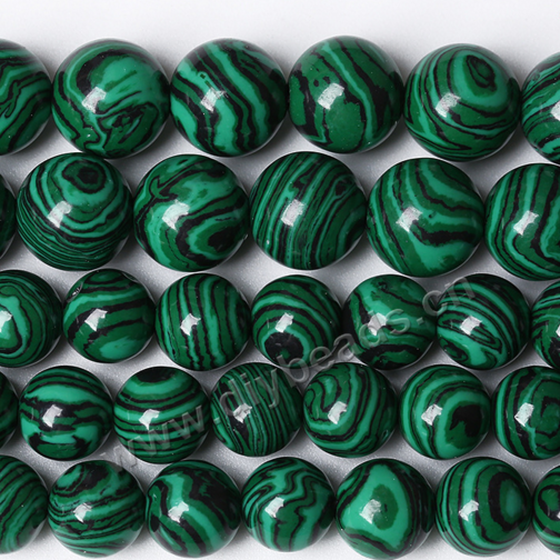 wholesale 6mm simulation Synthetic malachite Round