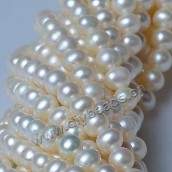 Pearl, cultured freshwater,white pink purple,5-6mm nearly round, AAA grade. Sold per bag of one strand