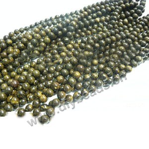 Bead, bronzite (natural), 6mm round. Sold per 16-inch strand.