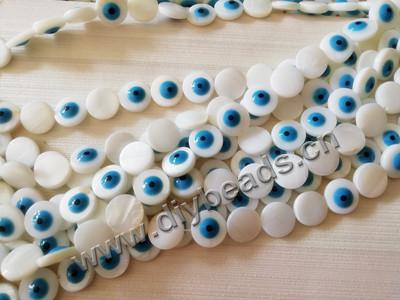shell evil eye round beads