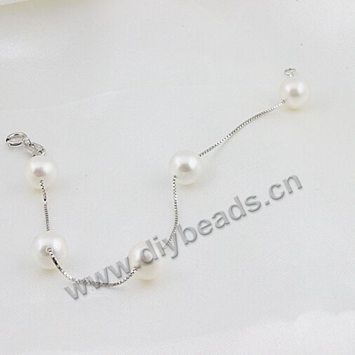 bracelets,freshwater pearls,7-8mm pearl,925 sterling silver chain. Sold per pkg of one piece.