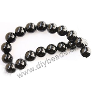 Bead, black agate (dyed), 10mm round. Sold per 15-inch strand.