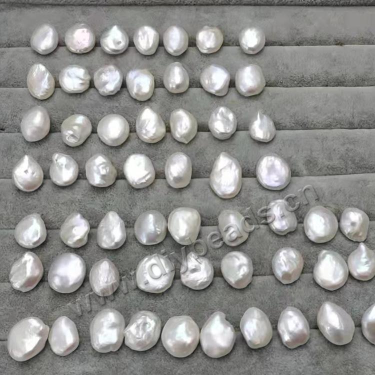 19 mm length flat oval natural freshwater pearl beads wholesale