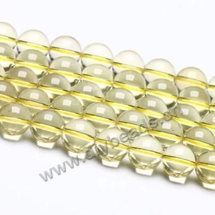 Bead, Citrine (natural), 10mm round, Sold per 15-inch strand
