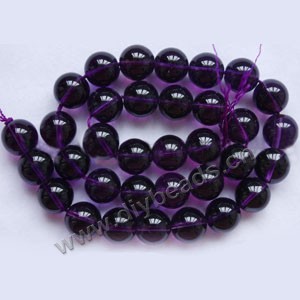 Bead, amethyst (imitation), 12mm round. Sold per 15-inch strand.
