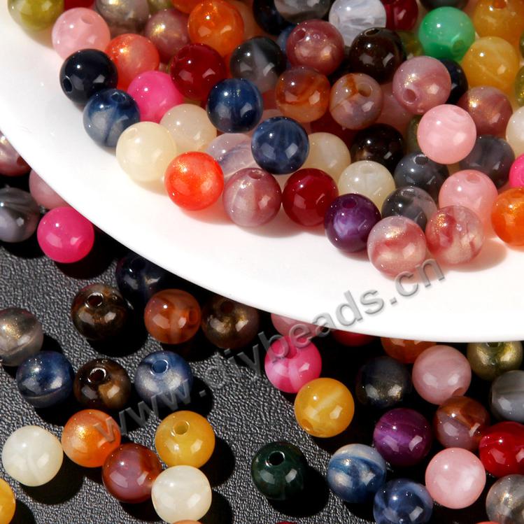 Factory Price new explosion style double colors simulate jade polished acrylic cat eye beads for DIY jewelry bright beads bag