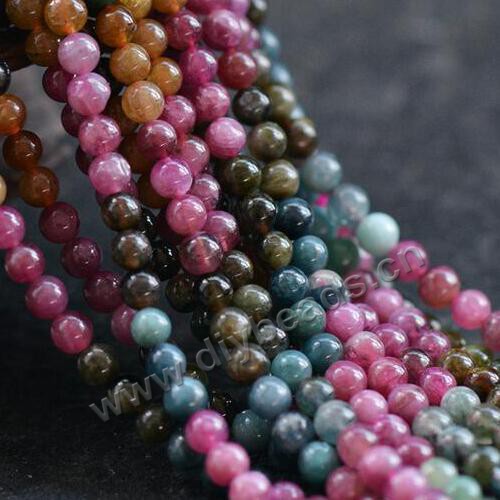 Bead, black tourmaline, 6mm round. Sold per pkg of ten 16-inch strands.