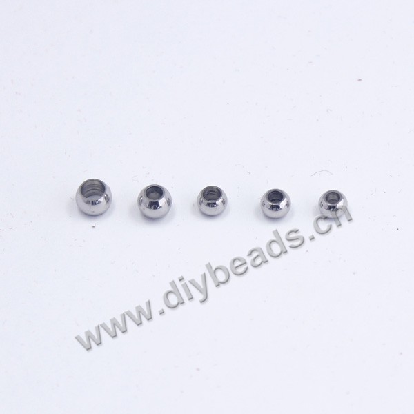 Bead, titanium steel beads, alloy,silver.Sold per pkg of 100ps