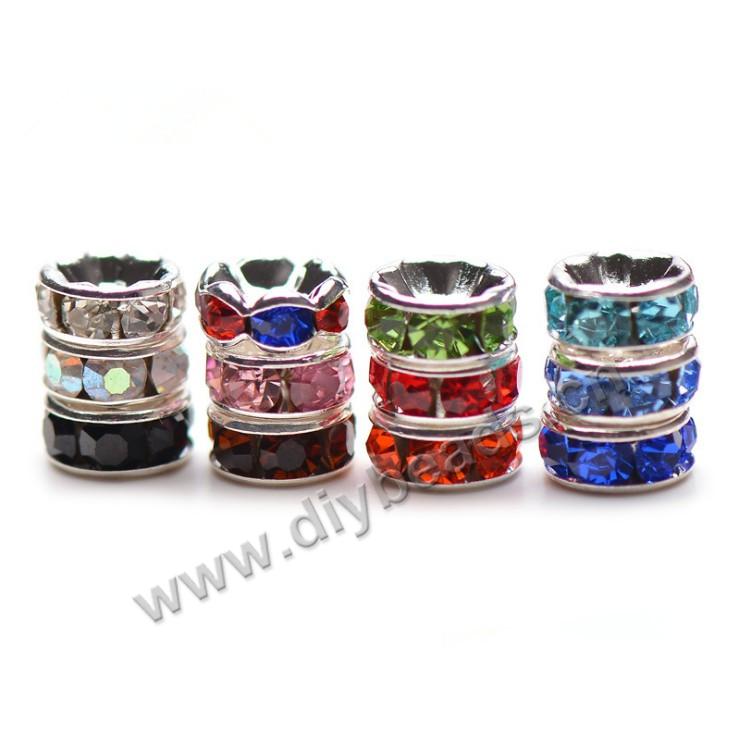 Wholesale 10mm rondelle crystal rhinestone spacer beads