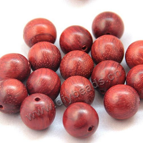 Beads，red sandal wood,round,15mm. Sold per pkg of 50ps