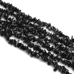 Bead, black obsidian (natural), 9x5mm chip, A grade. Sold per 33-1/2 inch strand