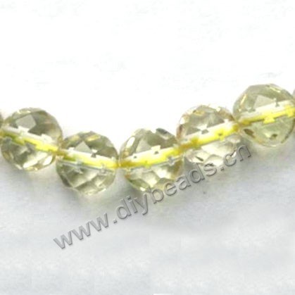 Bead, Citrine (Dyed), 10mm 64facted round, Sold per 15-inch strand