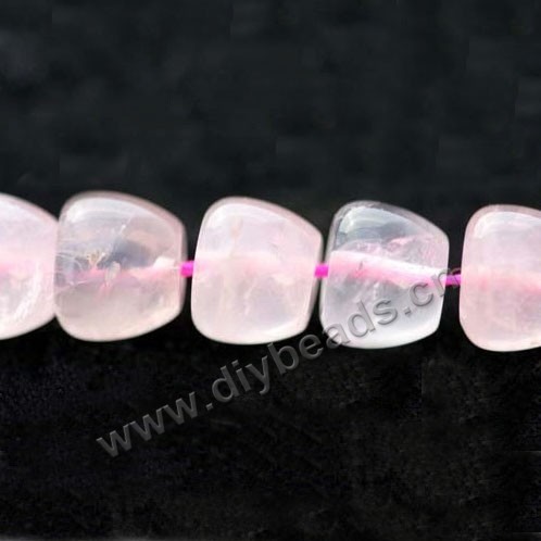 Bead, rose quartz (natural), 8*10mm apple, Mohs hardness 7. Sold per 15-inch strand