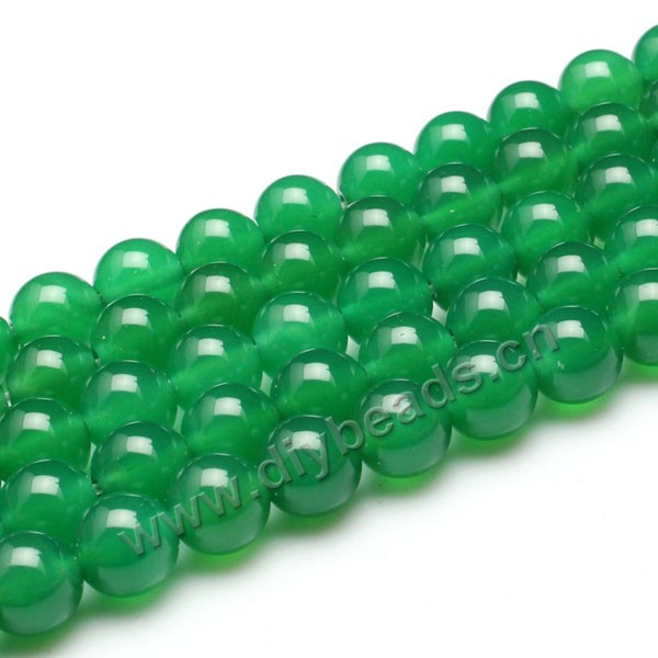Bead,agate,green color,smooth 8mm round, Sold per one strand.