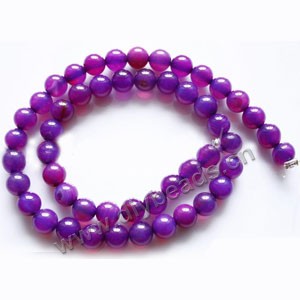 Bead, purple agate (dyed), 8mm round. Sold per 15-inch strand.